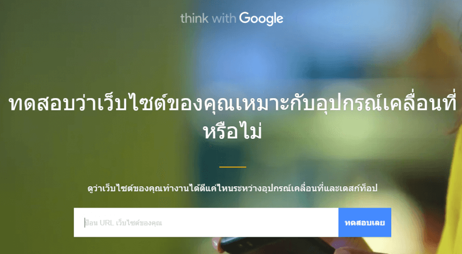 กรอกเว็บไซท์ของเราลงในช่อง testmysite